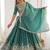 Terrific Sea Green Sequins Silk Mehendi Wear Lehenga Choli With Dupatta