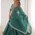 Terrific Sea Green Sequins Silk Mehendi Wear Lehenga Choli With Dupatta