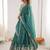 Terrific Sea Green Sequins Silk Mehendi Wear Lehenga Choli With Dupatta