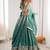 Terrific Sea Green Sequins Silk Mehendi Wear Lehenga Choli With Dupatta