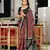 Maroon block print mulmul cotton saree with blouse.