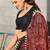 Maroon block print mulmul cotton saree with blouse.