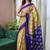Mehendi ikkat print mulmul cotton saree with blouse.