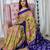 Mehendi ikkat print mulmul cotton saree with blouse.