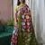 Wine ikkat print mulmul cotton saree with blouse.