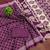 Purple floral, bandhani print mulmul cotton saree with blouse.