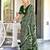 Green batik print mulmul cotton saree with blouse.