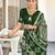 Green batik print mulmul cotton saree with blouse.