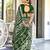 Green batik print mulmul cotton saree with blouse.