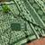 Green batik print mulmul cotton saree with blouse.