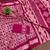 Pink batik print mulmul cotton saree with blouse.