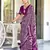 Purple batik print mulmul cotton saree with blouse.