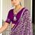 Purple batik print mulmul cotton saree with blouse.