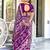Purple batik print mulmul cotton saree with blouse.