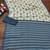 Blue floral, zigzag print mulmul cotton saree with blouse.