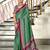Green bandhani print mulmul cotton saree with blouse.