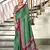 Green bandhani print mulmul cotton saree with blouse.