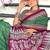 Green bandhani print mulmul cotton saree with blouse.