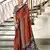 Maroon bandhani print mulmul cotton saree with blouse.