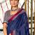 Navy blue bandhani print mulmul cotton saree with blouse.
