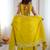 Stylish Yellow Sequins Crepe Indo-Western Drape Lehenga Set With Shrug