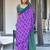 Purple ikkat print mulmul cotton saree with blouse.