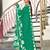 Green floral print mulmul cotton saree with blouse.