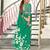 Green floral print mulmul cotton saree with blouse.