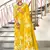 Mustard floral print mulmul cotton saree with blouse.
