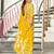 Mustard floral print mulmul cotton saree with blouse.