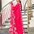 Pink floral print mulmul cotton saree with blouse.