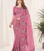 Megnja Color Thread Work Silk Saree