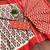 Red ikkat print mulmul cotton saree with blouse.