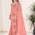 Peach Color Thread Work Silk Saree