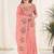 Peach Color Thread Work Silk Saree
