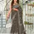 Brown floral print mulmul cotton saree with blouse.