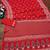 Red floral print mulmul cotton saree with blouse.