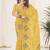 Yellow Color Thread Work Silk Saree