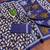 Blue floral print mulmul cotton saree with blouse.