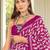 Pink floral print mulmul cotton saree with blouse.