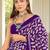 Purple floral print mulmul cotton saree with blouse.
