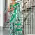 Green ikkat print mulmul cotton saree with blouse.