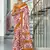 Mustard ikkat print mulmul cotton saree with blouse.