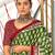 Green paisley print mulmul cotton saree with blouse.