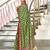 Green paisley print mulmul cotton saree with blouse.
