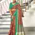 Maroon paisley print mulmul cotton saree with blouse.