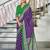 Purple floral print mulmul cotton saree with blouse.
