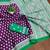 Purple floral print mulmul cotton saree with blouse.