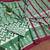 Green ikkat print mulmul cotton saree with blouse.