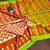 Orange ikkat print mulmul cotton saree with blouse.
